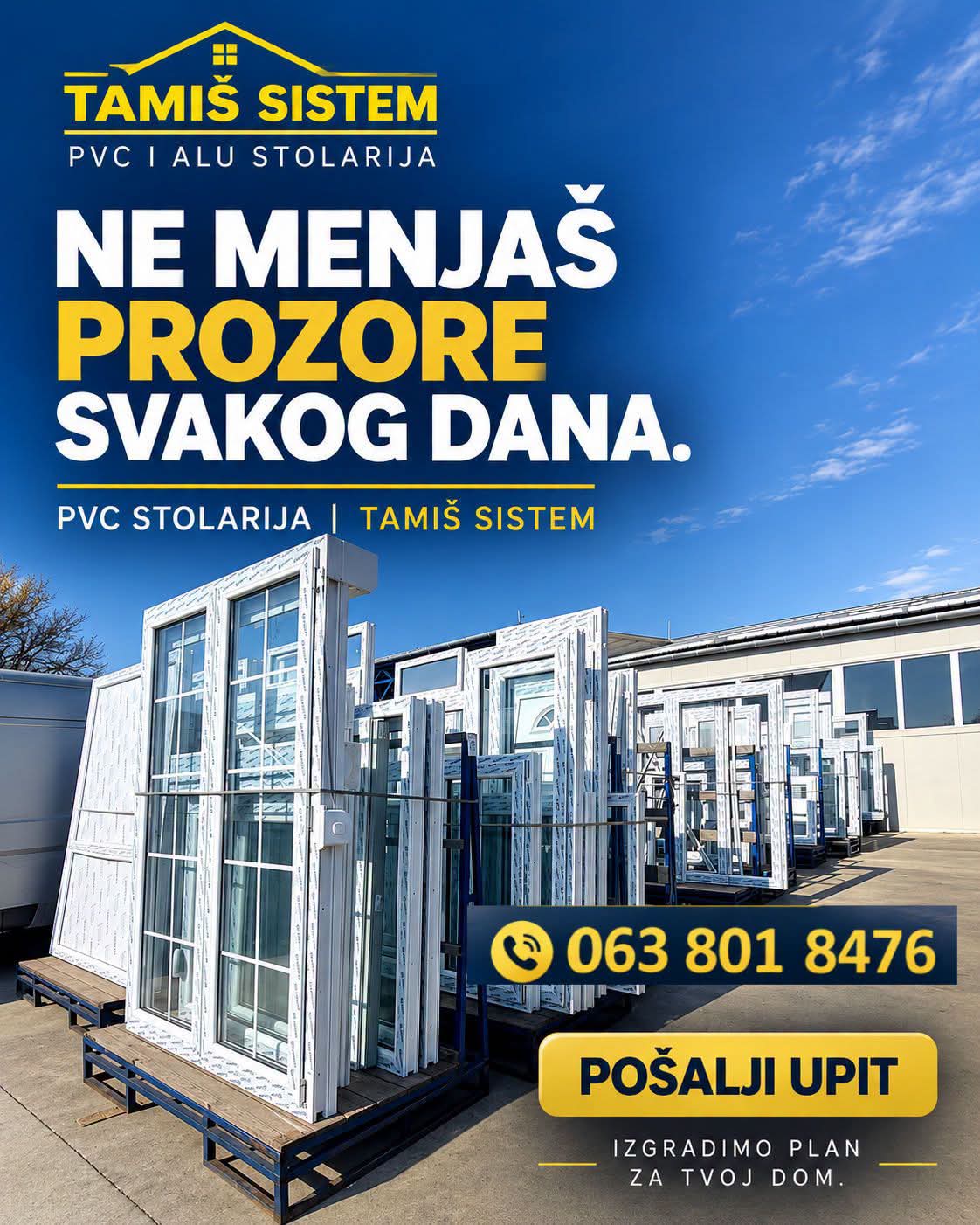 Kvalitetna PVC i ALU stolarija uz profesionalnu izradu i montažu. Prozori, vrata, klizni sistemi, roletne i komarnici po meri. 🪟 Ne menjaš prozore svakog dana. Zato je izbor važan. 📞 063 801 8476 📩 Pošalji poruku za ponudu. - 1