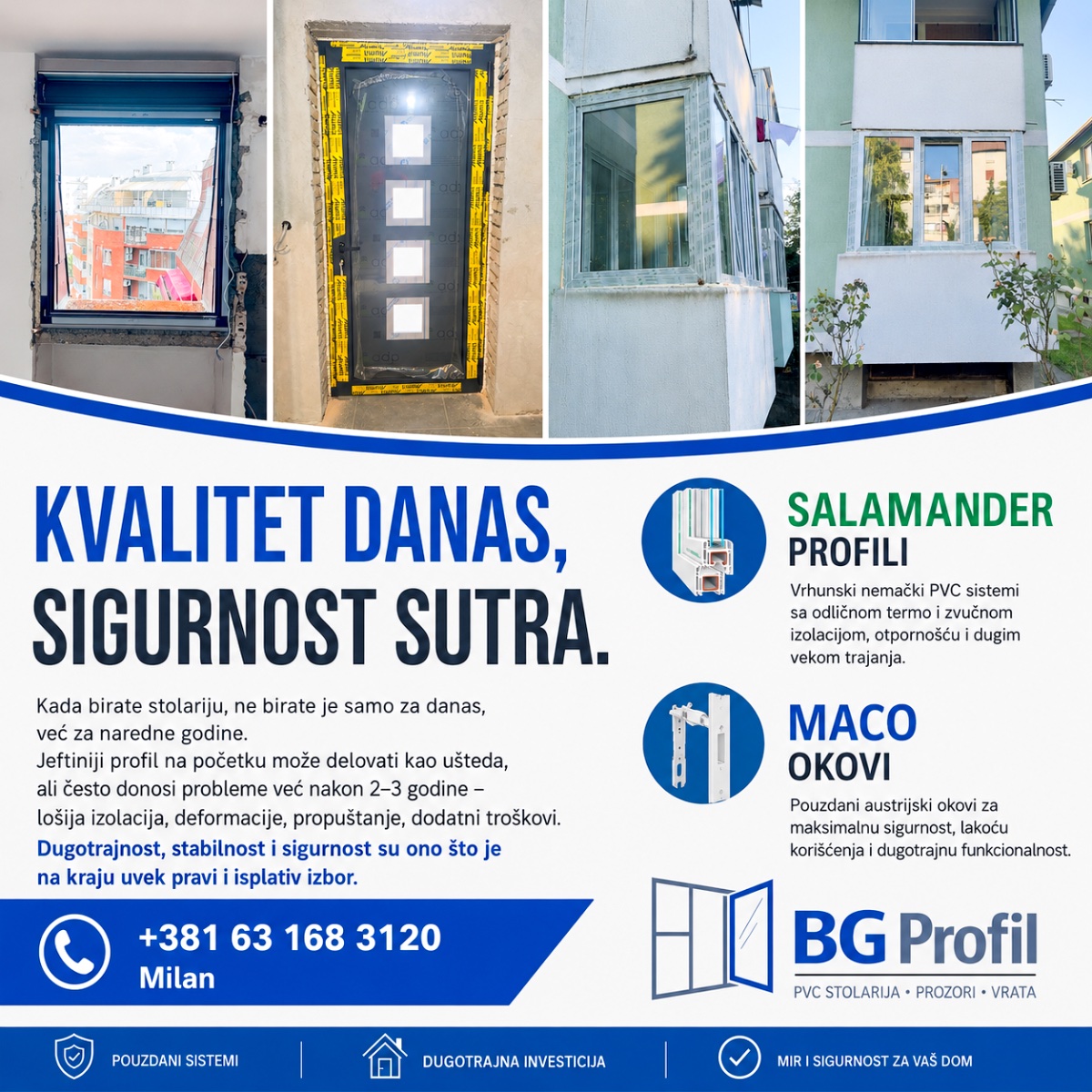 Proizvodnja i ugradnja PVC i ALU stolarije na teritoriji Stara Pazova, Beograd, Sremska Mitrovica i Novi Sad - 1
