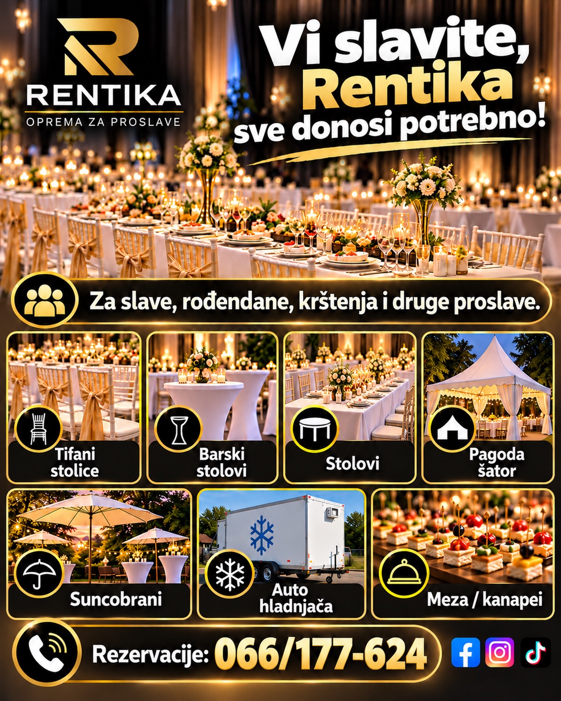 Iznajmljivanje ugostiteljske opreme Banja Luka i Sira okolina
