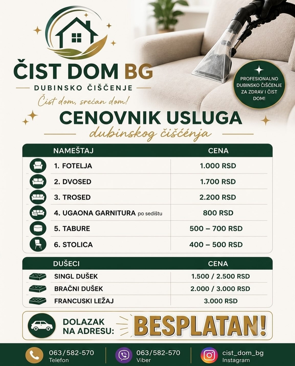 Dubinsko čišćenje nameštaja - 1