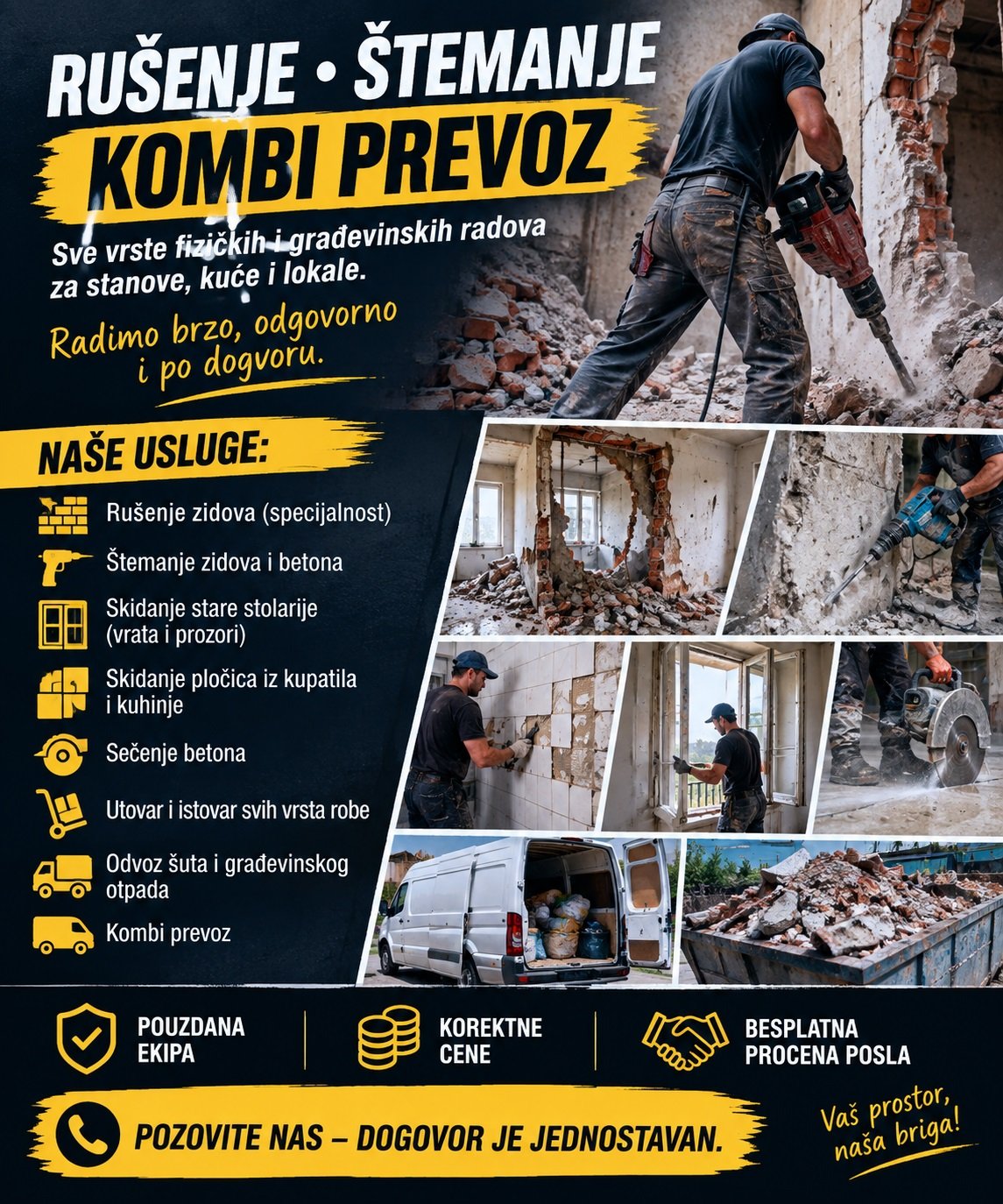 Rušenje • Štemanje • Kombi prevoz - 1